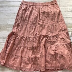 Cinnamon Pink Tan Tiered Women's Skirt